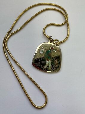Vintage Micheline de Passillé Enamel pendant.